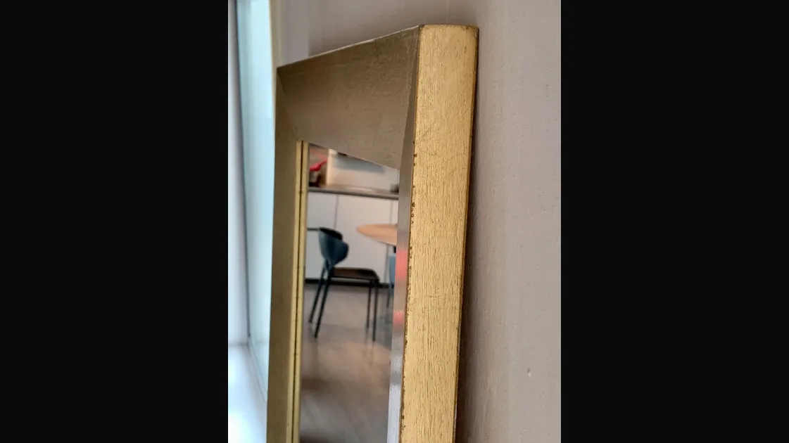 Handcrafted mirror with gold leaf frame