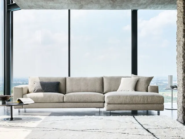 Fabric sofa with peninsula T-Time by Twils Lounge.