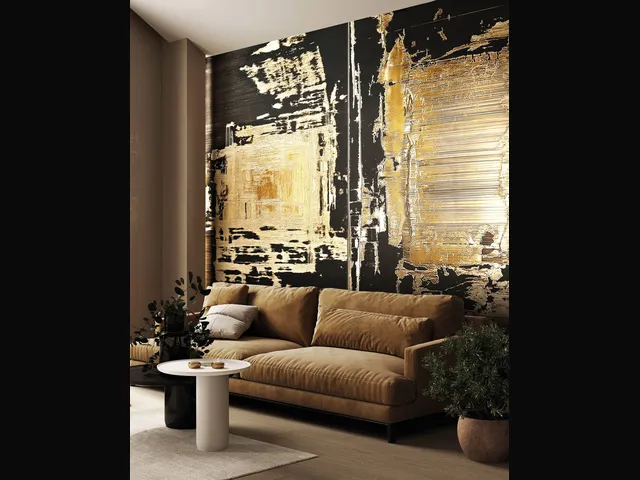 Gold Plaster wallpaper by London Art.