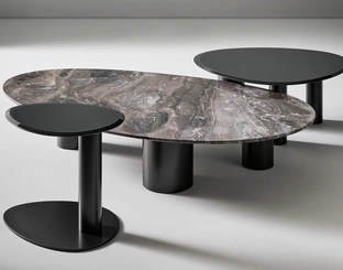 Sasso coffee table in marble or crystal by Bonaldo