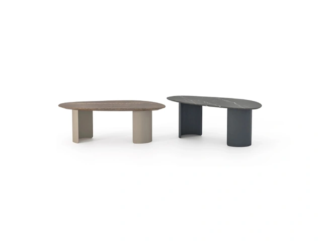 Stone coffee table in porcelain stoneware by Devina Nais