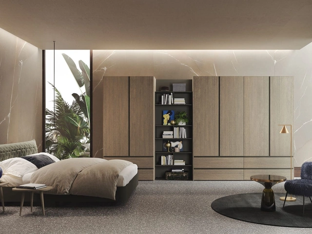 Basic Oak Wardrobe with Hinged Doors by Morassutti