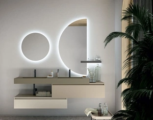 Suspended bathroom cabinet Sign 04 by Cerasa