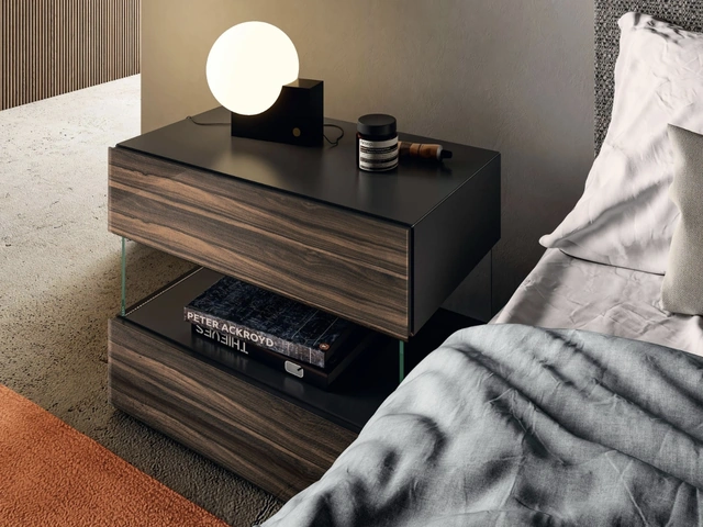 Air 0774 glass bedside table by Lago