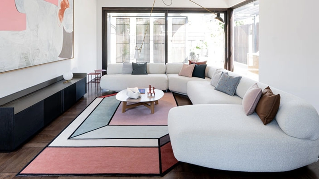 Living room with Moroso's Tender peninsula.
