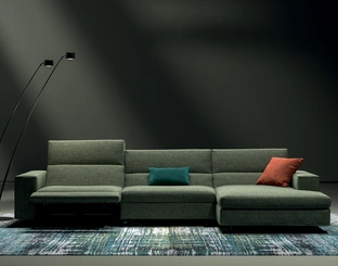 Relax sofa with peninsula Vision by Biba Salotti.