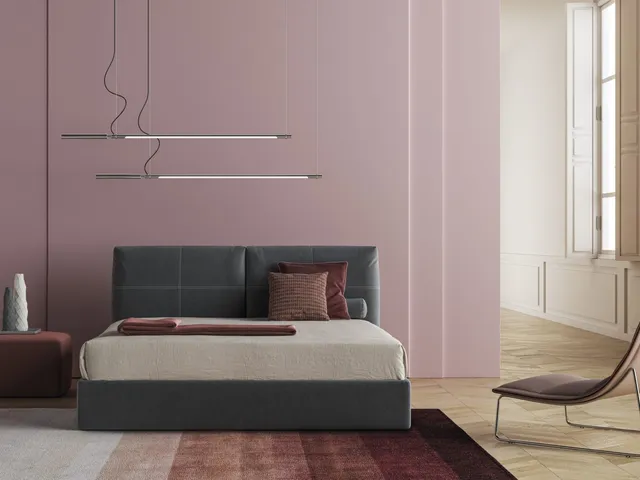 Bed with upholstered headboard Bacco by Biba Salotti