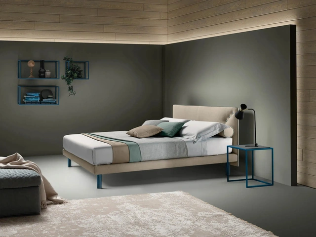 Modern upholstered fabric bed 