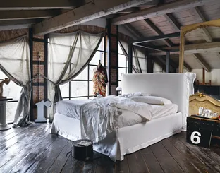 Chloè upholstered headboard bed by Noctis.