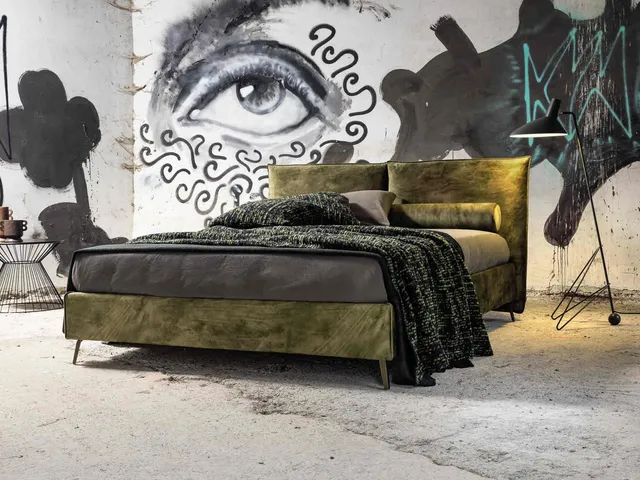 Bed with Gaber headboard by Veneran.
