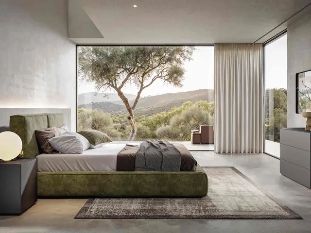 Upholstered fabric bed Matis by Veneran.