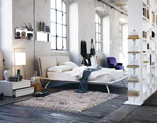 Modern bed with upholstered headboard Kenny by Noctis.