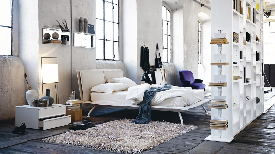 Modern bed with upholstered headboard Kenny by Noctis.
