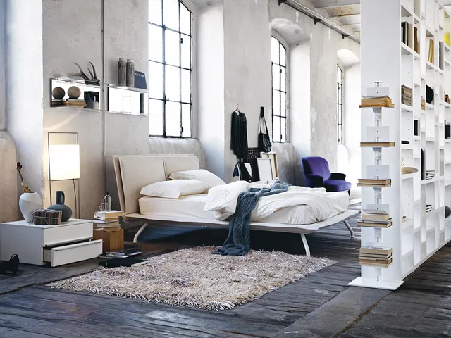 Modern bed with upholstered headboard Kenny by Noctis.