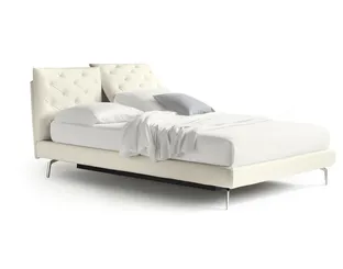 Double bed with capitonné processing applied to the two adjustable pillows of the headboard So Ever by Noctis.