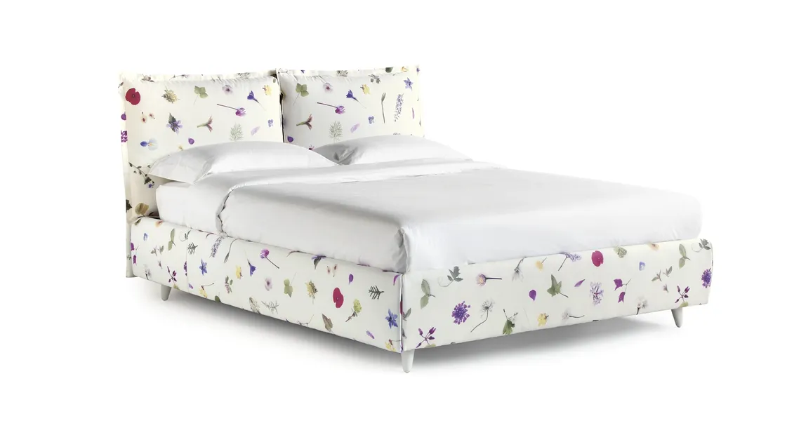 Floral fabric bed with storage So Wild by Noctis