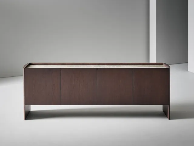 Bonaldo Alicanto sideboard in wood with a ceramic top and 4 doors