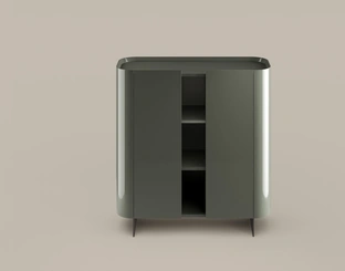 Tall cabinet Arragan in glossy lacquered wood by Bonaldo