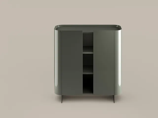 Tall cabinet Arragan in glossy lacquered wood by Bonaldo