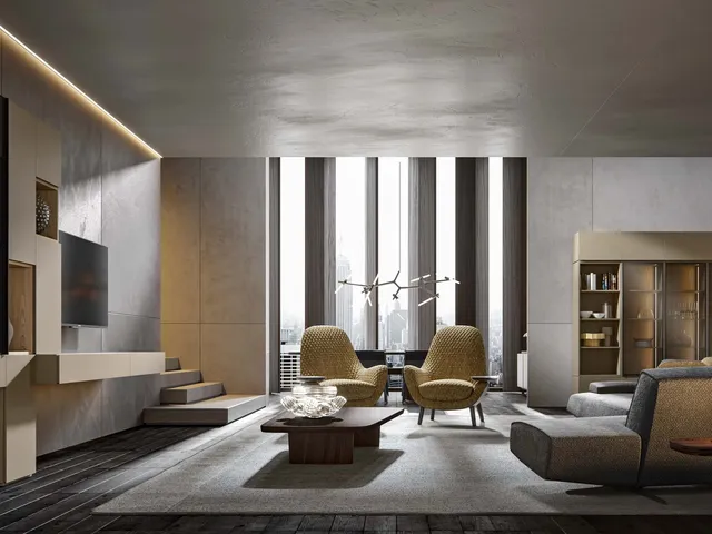 Wall unit Module 06 in matte lacquered by Veneran.