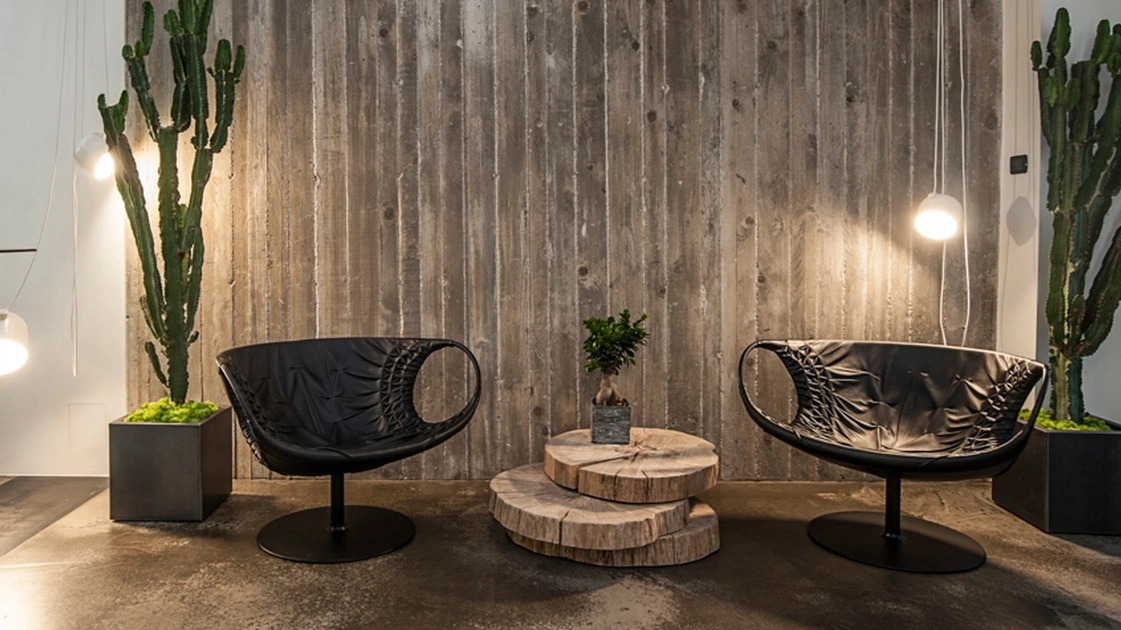 Leather armchair Smock by Moroso