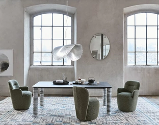Brick 144 lava stone table by Gervasoni.