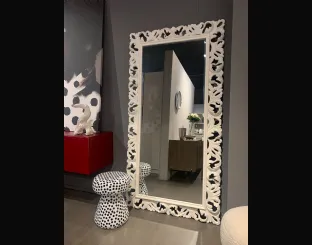 Handmade mirror with black lacquered Baroque frame
