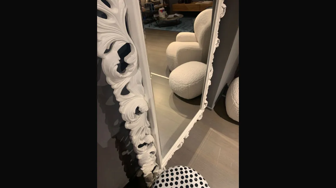 Handcrafted Mirror with Black Lacquered Baroque Frame