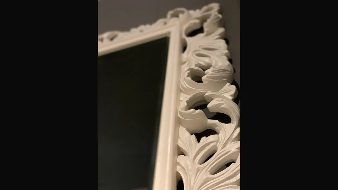 Handmade Mirror with Baroque Frame lacquered black