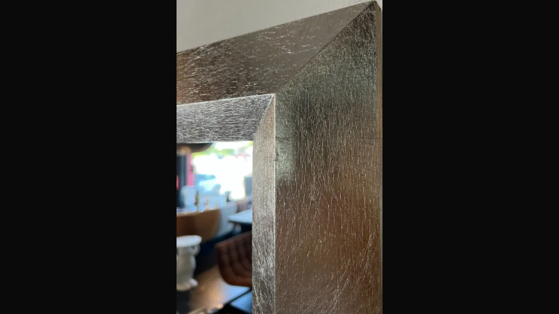 Handcrafted Mirror with Silver Wood Frame