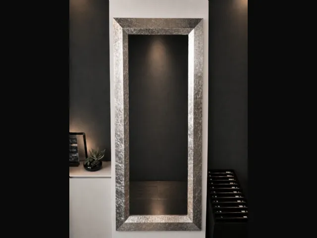 Handmade Mirror with Silver Wood Frame