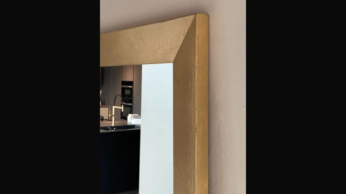 Handcrafted mirror with gold leaf frame