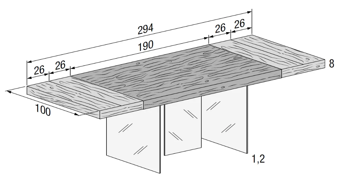 EXTENDABLE AIR TABLE 190/294 X 100 - L