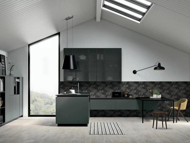 Modern Kitchen with All-Around Peninsula D20 01 by Doimo Cucine
