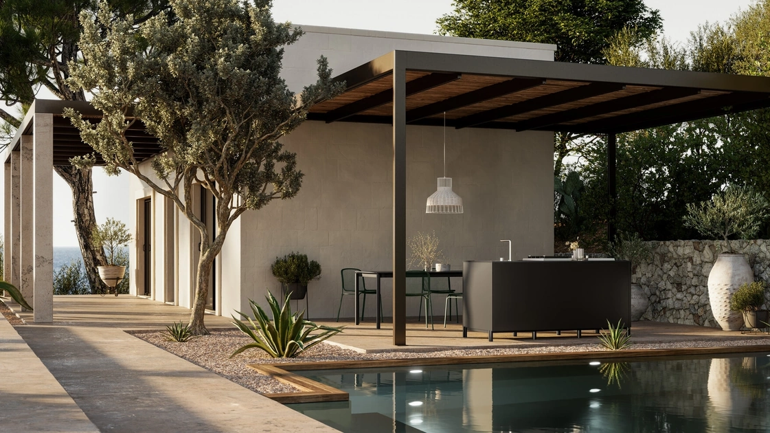 Modern Outdoor Aluminum Kitchen Aura 01 by Arredo3