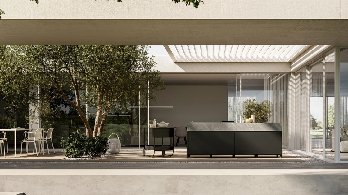 Modern Outdoor Kitchen in Aluminum Aura 03 by Arredo3