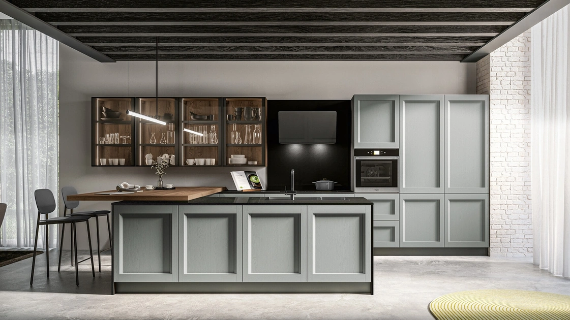 Modern Kitchen with Frida 02 Peninsula by Arredo3
