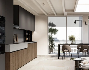 Modern Linear Asia 02 Kitchen in Oak and Lacquered by Arredo3