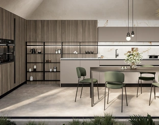 Modern Corner Kitchen Cloe 04 in lacquered and laminate by Arredo3