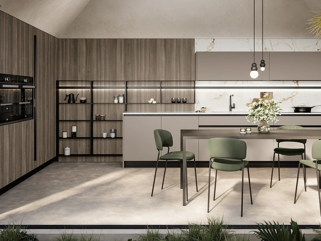 Modern Corner Kitchen Cloe 04 in lacquered and laminate by Arredo3