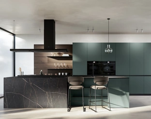 Modern Kitchen with Kalì 01 Island in PET and Laminate by Arredo3
