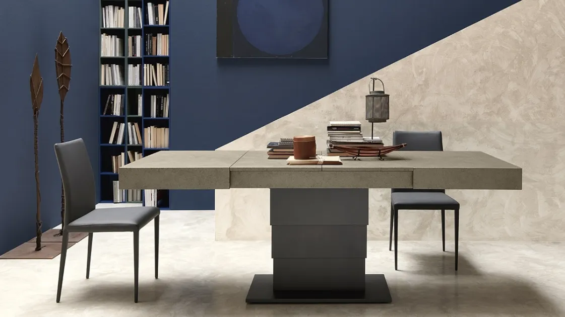 Convertible coffee table with laminated top and steel base Ares Fold by Altacom.