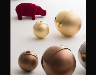 Half Candle ceramic plated candle holder by Adriani and Rossi.