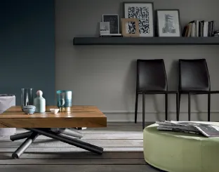 Convertible coffee table with square wooden top Levante by Altacom.
