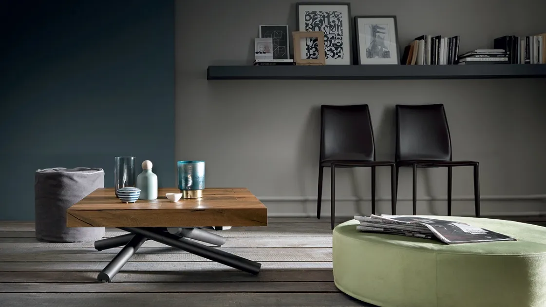 Convertible coffee table with square wooden top Levante by Altacom.