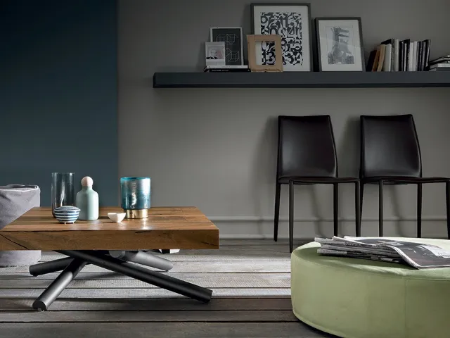 Convertible coffee table with square wooden top Levante by Altacom.