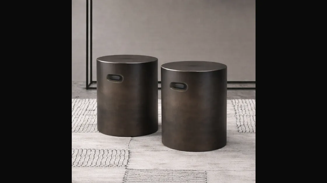 Adriani and Rossi's Nappe pouf in porcelain stoneware.