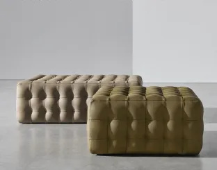 Quilted and padded Chocolate pouf by Twils