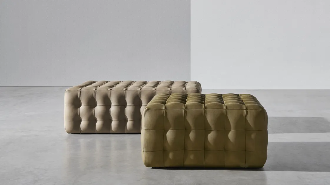 Quilted and padded Chocolate pouf by Twils