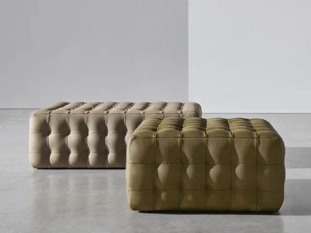 Quilted and padded Chocolate pouf by Twils